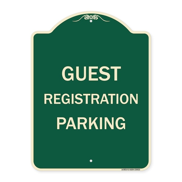 Signmission Guest Registration Parking Heavy-Gauge Aluminum Architectural Sign, 24" x 18", G-1824-23923 A-DES-G-1824-23923 - main